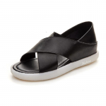 Moodsad sandaalid Naiste suvekingad Ehtsast nahast naiste sandaalid Lamedad pehmed rannapuhkus Must roosa kollane 34 must