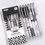 6 tk malelaua geelpliiatsite komplekt, ainult kreemjas seeria 0,5 mm kuulipuuga must v&auml;rviline tint kirjutamiseks