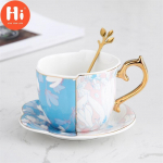 Tere, keraamiline kohvitassi ja alustassi komplekt Pastoraalne teetass p&auml;rastl&otilde;unatee piimatass Latte must kohvikruus 250 ml