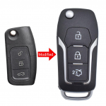 Auto kaugjuhtimispuldi v&otilde;tmehoidja korpuse flip Shell kate Ford Fiesta B-Max C-Max S-Max Eco Sport Mondeo Focus Cabriolet Galaxy 3 nupuga auto jaoks must