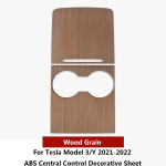 Heenvn auto keskjuhtpaneeli kleebis Tesla mudeli 3 2023 keskkonsooli tarvikute jaoks, mudel Y 2022, sisekile puit Wood Grain brown