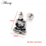 Alisouy 1 tk roostevabast terasest mao ristm&otilde;&otilde;k Buddha s&otilde;rme augustamine Tragus Helix Bar Labret huuler&otilde;ngas Stud k&otilde;hre k&otilde;rvar&otilde;ngas #A