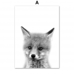 Must ja valge pesukaru rebane koala orav seinakunst l&otilde;uend maalimine p&otilde;hjamaised plakatid ja tr&uuml;kised seinapildid beebide toa sisustus A4 21X30cm No Framed