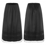 Poolslipid naistele Alusseelik Kleit Pikendav Pits Tee Pikkus Midi Seelik alusseelik kleitidele 3XL must