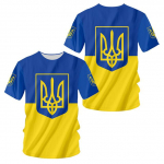 Ukraina Meeste T-s&auml;rgid Ukraina lipuga s&auml;rk 3D-tr&uuml;kiga O-kaelusega Suured l&uuml;hikesed varrukad Jersey Mood Meester&otilde;ivad T&auml;navar&otilde;ivad XL