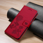 Book Rose Flower nahast rahakoti&uuml;mbris Samsung Galaxy S23 Ultra S22 S21 A04S A14 A54 A53 Xiaomi Redmi Note 12 iPhone 14 13 12 11 Pro Max Flip Cover jaoks For Samsung Galaxy A04S punane
