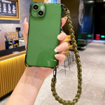 Pika ja l&uuml;hikese k&ouml;iega l&auml;bipaistev pehme telefoni&uuml;mbris iPhone 15 Pro Max 14 13 12 11 jaoks l&ouml;&ouml;gikindel TPU &otilde;huke l&auml;bipaistev kaelapael Coque Fundas iPhone 15 roheline