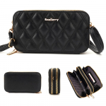 Naiste Korea stiilis mobiiltelefonikott Teemantmustriga m&uuml;ndikott &Uuml;he &otilde;laga Kahekordse lukuga kott Pu-nahast tropikott beež