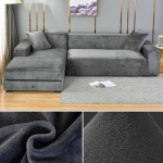 Velvet diivani kate Paks elastne 1/2/3/4 istmega diivanikate elutuppa Velvet Plush L kujuga nurgadiivani kate Diivani kate 1 SEAT (90-140CM) gray