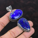 Lapis Lazuli ripats 925 h&otilde;bedast ripats kalliskivist vintage ripats Lapis Lazuli ehete aastap&auml;eva kingitus k&auml;sitsi valmistatud uhiuued ripatsid