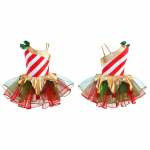 Lastele T&uuml;drukutele Stiilsed tantsuriided Lavaetendus V&otilde;rgust tutu kleit J&otilde;ulukarneval Cosplay 7-8 Years punane