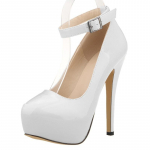 Naiste pumbad 14 cm Seksikad lakoonilised pandlaga &otilde;htus&ouml;&ouml;k K&otilde;rged kontsad Moodsad pahkluu rihm lakknahast punased pulmakingad 38 valge