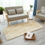 Valge pikkade juustega vaip kunstlik karusnahk elutuba kohev vaip Magamistuba voodi k&uuml;lg kohev soe padi laheakna kaunistus p&otilde;randamatt 30x30cm Decorative