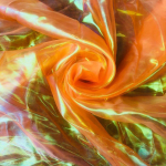 V&auml;rviline fluorestseeruv l&otilde;ng siidist &scaron;ifoonist lasert&uuml;llist kangast organza klaasl&otilde;ngast &otilde;mblusv&otilde;rkriie