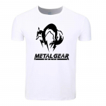 Asian Size Men Print Metal Gear Solid MGS Fox Hound Game Moe T-s&auml;rk O Neck XL valge