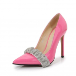 Naiste &uuml;lisuured punased pulmakingad New Rhinestone Party Fashion k&otilde;rge kontsaga kingad 11 cm kontsaga WZ 35 roosa