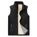 Meeste s&uuml;gistalvine vest polsterdatud paks pl&uuml;&uuml;sist krae kaela kaitse varrukateta puhas v&auml;rv t&otilde;mblukk Kardigan soe tuulekindel meeste vest 2XL khaki