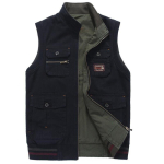Pluss 9xl vest, meeste puuvillane kahepoolne taktikaline vest, paljude taskutega varrukateta jakk Chalecos Para Hombre mantel meestele 9XL black