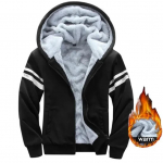 S&uuml;gistalvine meeste soe kapuutsiga jope Moodne meeste pikkade varrukatega t&otilde;mblukuga kapuutsiga dressipluus Meeste termiline top jakk M must