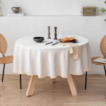 Moodne minimalistlik puuvillase lina &uuml;mmargune laudlina k&auml;sitsi valmistatud pits paksustatud laudlinad lihtne veekindel tolmukindel l&otilde;hnatu lauakate 240cm round