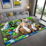 Leopard Tiger Lion Cat libisemiskindlad vaibad Suured mativaibad elutuppa Mugavad vaibad Pehme p&otilde;randamati vaibad magamistoas 80x120cm