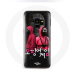 &Uuml;mbris Samsung S9 plus Squid Game Plakatile maskeerib s&otilde;durite Korea logo