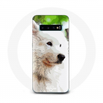 &Uuml;mbris Samsung Galaxy S10 Plus valge samojeedi koerale