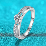 0,1CT 3mm sertifitseeritud moissanite s&otilde;rmused naistele Half Enternity teemant pulmapael S925 h&otilde;bedast peoehted GRA 5.25