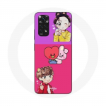 Coque pour Xiaomi Redmi Note 11S BTS BT21 Cooky Et Tata Bangtan V Et Jungkook Fanart
