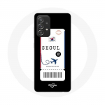 Coque pour Samsung Galaxy A52 Billet d'avion Seoul Cor&eacute;e du Sud