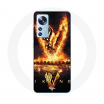 Coque pour Xiaomi Mi 12 / 12X Vikings S&eacute;rie Saison 6 logo V Ep&eacute;e de Feu Fond Noir