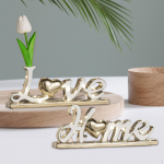Love Home Table Decor Centerpiece, Word Sign Decorations, Light up Letters Block for Shelf silver