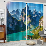 2tk River Mountain Meadow View Kardinaaken Kardina V&auml;lis varjualune Dekoratiivne seinavaip Kontor Magamistuba K&ouml;&ouml;k Elutuba W50xH130(CM)x2PCS-Grommet Top