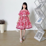 T&uuml;drukute 3D Prinditud kleidid Lastele T&uuml;drukutele Varrukateta Printsess Kleit Tank 3D Punase Krooniga lillega prinditud kleit 80 punane