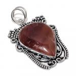 Natural Strawberry Quartz Gemstone 925 Sterling Silver Pendant 2.52 j9z10