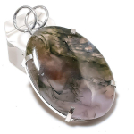 Naturaalne samblaahhaat v&auml;&auml;riskivi k&auml;sitsi valmistatud 925 sterlingh&otilde;bedast ripats 2,17 p6c73