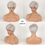 S&uuml;nteetiline sirge valge parukas tukkidega L&uuml;hikesed t&auml;isparukad naistele Natural Hair Cosplay Mommy Daily Party Parukad Kuumakindlad juuksed valge