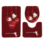Rose Petal Series Prinditud WC-p&otilde;randamatt Kolmeosaline vannitoa libisemisvaibakomplekt One Size