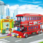 Linn London Bussijaama Hoone Klotsikomplekt Kahekordsed Londoni Reisibussid &Otilde;ppimine Rolli m&auml;ngimine Stem Klotsid Kingitus Poistele T&uuml;drukutele