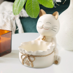 Lucky Cat ausammas vaigu kujukeste kommikandikud Aardekauss Fortune skulptuuride hoiualus kreemikas