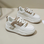 Naiste vabaaja platvormiga tossud Mood Libisemisvastased Paelad Tursked spordijalatsid Jooksutennisekingad PU-nahast hingavad tossud naistele 35 valge