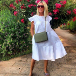 Puhkuseprint Lilleline naiste suvekleit plusssuuruses magus l&uuml;hikeste varrukatega A-kujuline vabaajakleit kontoris Lady Vintage A Line lahtised kleidid 24065 S