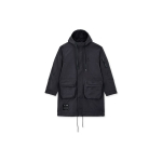A Ma Maniere X Jordan &uuml;lisuur kahekordse taskuga kapuutsiga keskmise pikkusega trent&scaron;mantel Meeste &uuml;ler&otilde;ivad hall DJ9757-010 M black