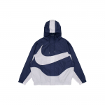 Nike Sportswear Swoosh Kontrastne Suure Logoga Kapuutsiga Kootud Jakk Meeste Jakid Tumesinine DD5968-437 XL