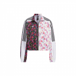 Adidas X Shuting Qiu kaubam&auml;rgiga kootud lilleprindiga spordijakk, naiste jakid, mustvalge IM8441 XL