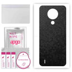 apgo Protective Skin Sticker for the back compatible with Nokia 1.4, Wrap Film, Foil, Vinyl - Pattern Black Honeycomb