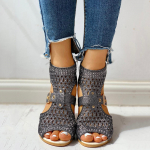Suvine mood Hingavad k&otilde;ndimine Lamedad Kingad Avatud varbaga T&otilde;mblukk kiil Naiste sandaalid Vintage Boho Style Naiste kingadandaalid 37 tumehall v&auml;rv