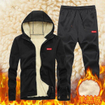 Zeeshant Brand Winter Meeste Sweet fliisist soe meeste dressir&otilde;ivad vabaaja jope + p&uuml;ksid paksud XXXXL gray