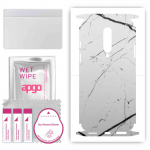apgo Protective Skin Sticker for the back+sides compatible with OnePlus 8, Full Wrap Film, Foil, Vinyl - Pattern White Marble