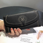 2024. aasta uued ehtsast nahast naiste rahakotid, luksuslik loomanahast pikk rahakott, originaalse kaubam&auml;rgi &uuml;mbrikuga sidurikott, suure mahutavusega telefonikott must